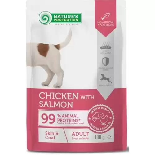  Nature's Protection Dog kaps. Skin&Coat Chicken and Salmon 100 g