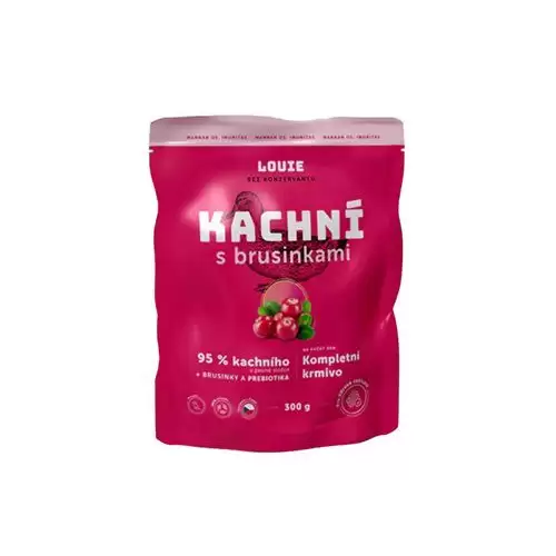 Louie Dog kapsa Kachní s brusinkami 300g