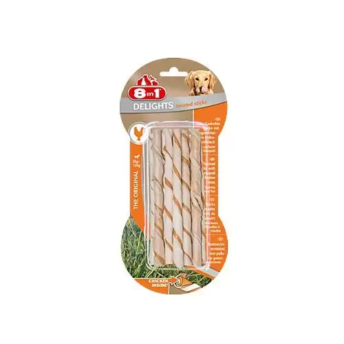 Pochoutka 8in1 Delights Chicken Twisted Sticks 10ks