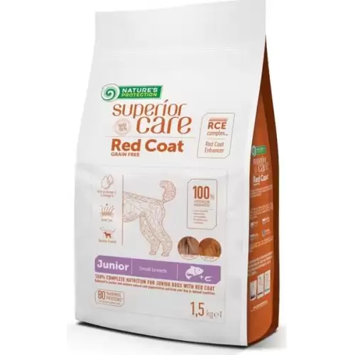  Nature's Protection Superior Care Dog Dry Red Coat Junior Mini Breed GF Salmon 1,5 kg
