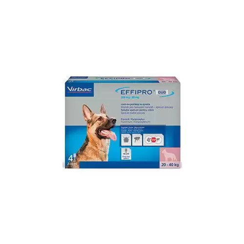 Effipro DUO Dog L (20-40kg) 268/80 mg, 4x2,68ml