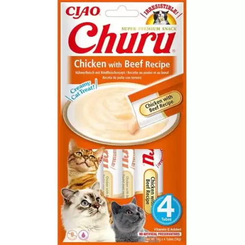  Inaba Churu cat snack kuře & hovězí 4x 14g