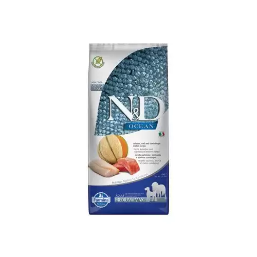 N&D OCEAN DOG Adult M/L Salmon & Cod & Melon 12kg