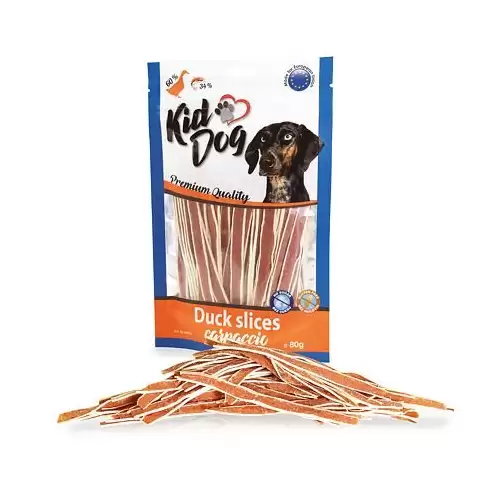 KIDDOG kachní proužky carpaccio 80 g