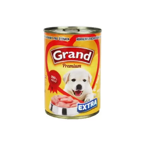 GRAND Dog konz. Premium Puppy kuřecí kousky 405g