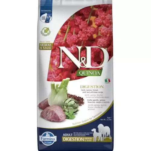  N&D QUINOA Dog GF Digestion, Lamb & Fennel Adult Medium & Maxi 7 kg