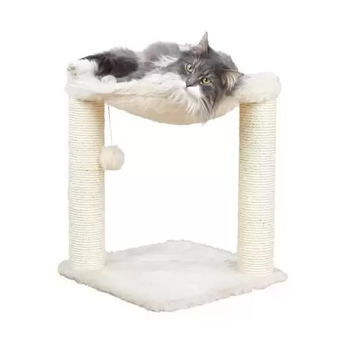 Škrábadlo BAZA dva sloupky s lehátkem 50cm - krémové