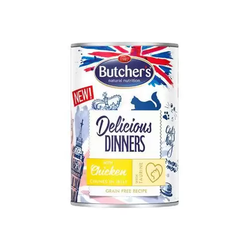 Butcher's Cat Delic.Dinners kuřecí v želé konz. 400g