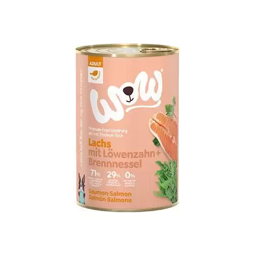 WOW Dog konz. Adult losos s rajčaty 400g