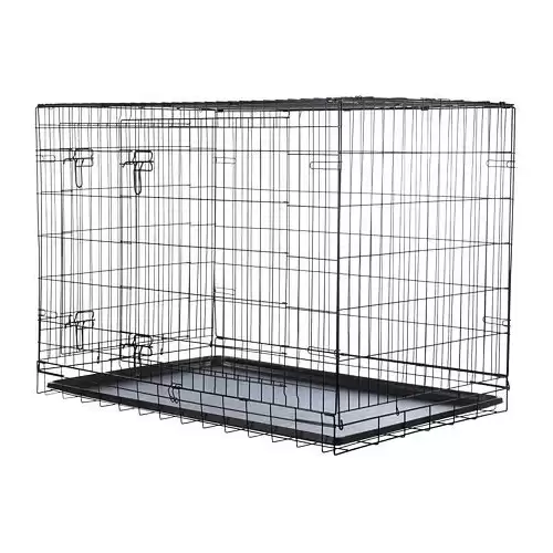 Interiérová klec, plastové dno/lakovaný kov, černá XL: 116 x 86 x 77 cm