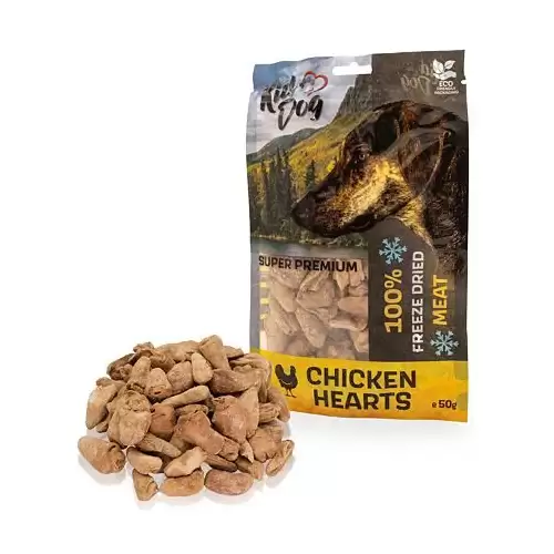 KIDDOG SUPER PREMIUM 100% kuřecí srdíčka sušená mrazem 50 g