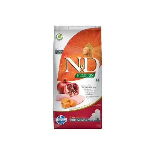 N&D Pumpkin DOG Puppy M/L Chicken & Pomegranate 12kg