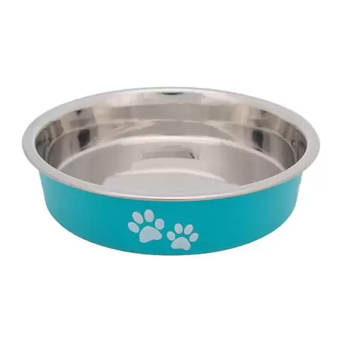 Nerezová miska s bareveným opláštěním pro krátkonosé kočky 0,25l/13 cm 