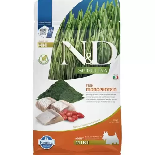  N&D SPIRULINA Dog GF Herring & Wolfberry Adult Mini 800 g
