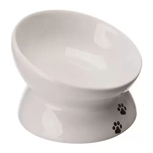 Zvýšená ergonomická keramická miska, 0.15 l/o 13 cm, bílá