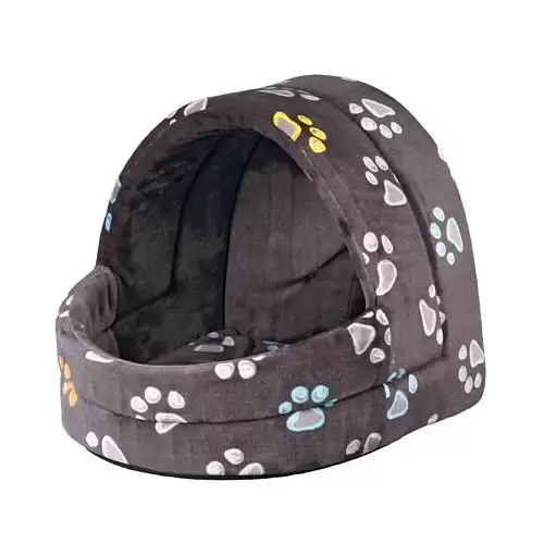 Plyšová kukaň JIMMY 40 x 35 x 35  cm taupe-šedá s tlapkami