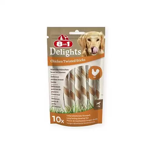 Pochoutka 8in1 Delights Chicken Twisted Sticks 10ks