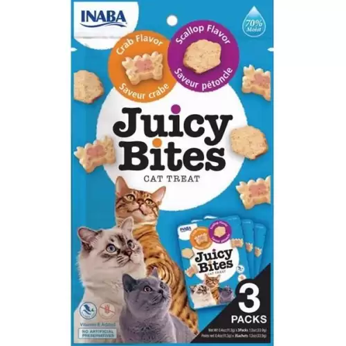  Inaba Juicy Bites cat snack krab a hřebenatka