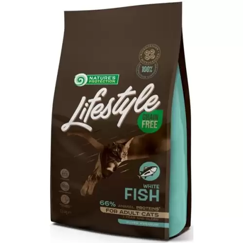  Nature's Protection Cat Dry LifeStyle GF Adult White Fish 1,5 kg