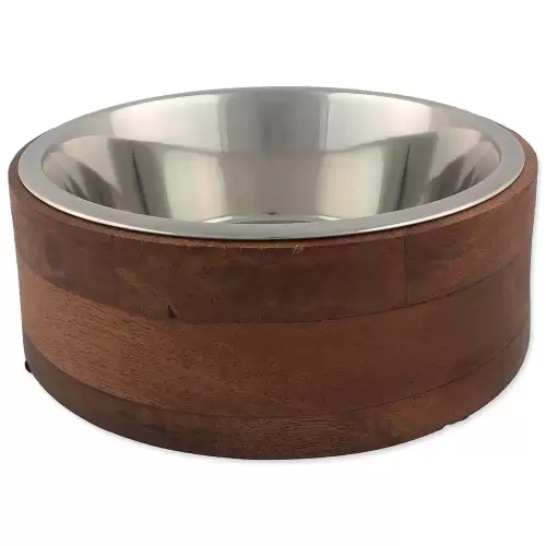 Miska Dog Fantasy nerez v dřevě, rovná 1730ml