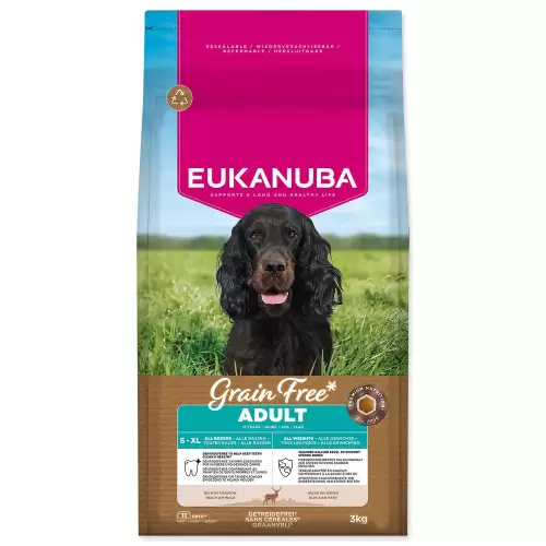Krmivo EUKANUBA Grain Free Adult all breeds rich in venison 3kg