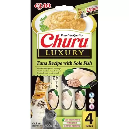  Inaba Churu Cat Luxury tuňák s mořským jazykem 4x 14g
