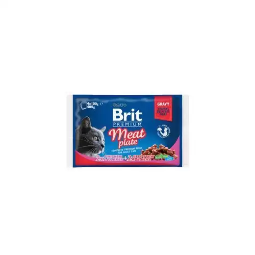 Brit Premium Cat kapsa Meat Plate 400g (4x100g)