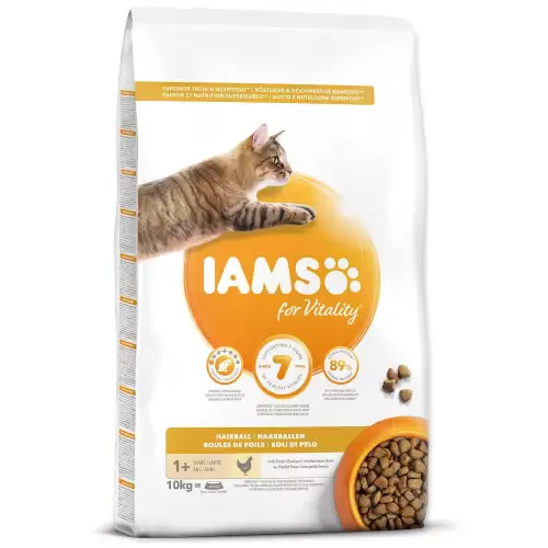 Krmivo IAMS Cat Adult/Senior Hairball Chicken 10kg 