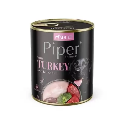 NEW PIPER s krůtou a brokolicí, konzerva pro psy 800 g