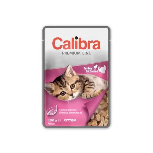 Calibra Cat  kapsa Premium Kitten Turkey & Chicken100g