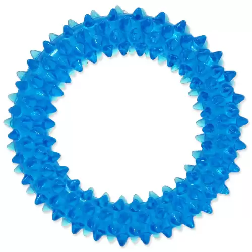Hračka Dog Fantasy kroužek vroubkovaný modrý 7cm