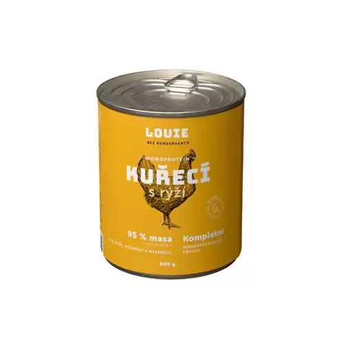 Louie Dog konz. Kuřecí s rýží a prebiotiky 800g