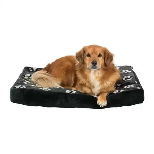 Obdélníkový polštář JIMMY černý s tlapkami 120 x 80cm