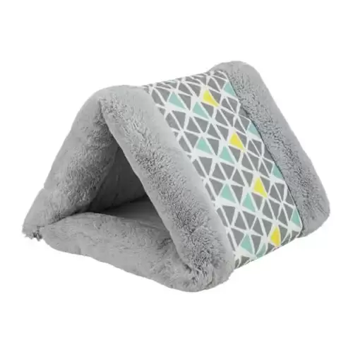 Plyšový stan/jeskyňka SUNNY pro králíčky, morčata,  44 x 33 x 40 cm, šedá