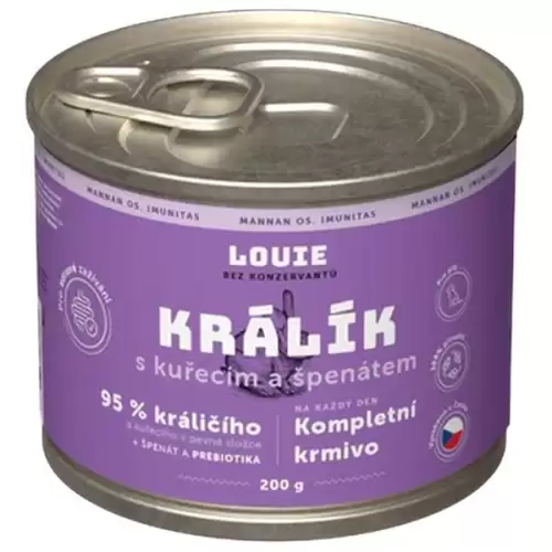  Louie konz.pro psy králík s kuřecím a špenátem 200 g 