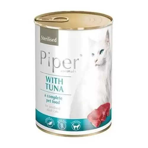 NEW PIPER CAT konzerva pro sterilizované kočky, s tuňákem, 400g 