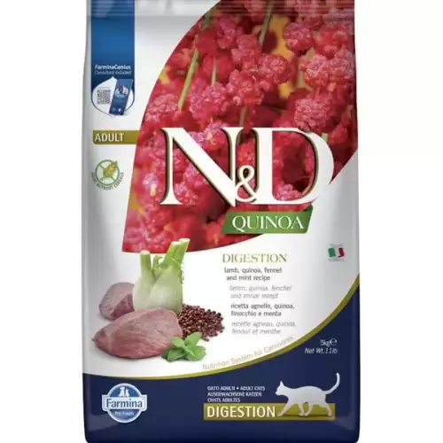  N&D QUINOA Cat GF Digestion, Lamb & Fennel Adult 5 kg