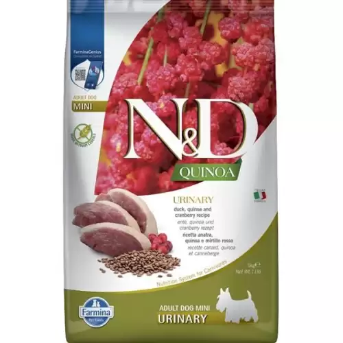  N&D QUINOA Dog GF Urinary, Duck & Cranberry Adult Mini 5 kg