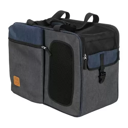 Batoh a nosítko TARA 2v1, 25 x 38 x 50 cm, šedá/modrá (max. 7kg)