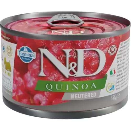  N&D QUINOA Dog konz. Pork Neutered Mini 140 g