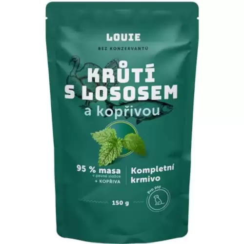  Louie kaps.pro psy krůtí s lososem a kopřivou 150g
