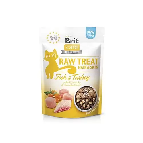 Brit Raw Treat Cat Hair&Skin, Fish&Turkey 40g