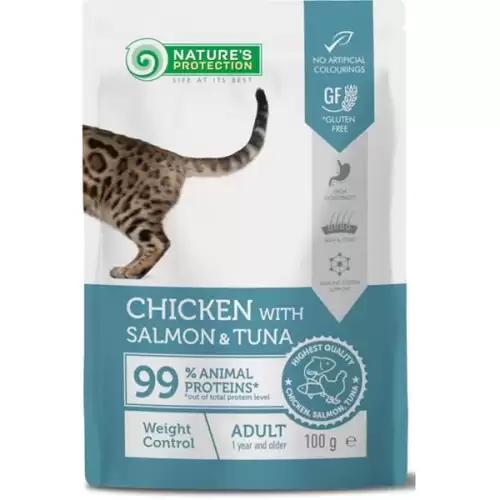  Nature's Protection Cat kaps. Weight Control Chicken, Salmon and Tuna 100 g