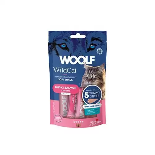 WOOLF WildCat Cream Functional Duck&Salmon 5x14g