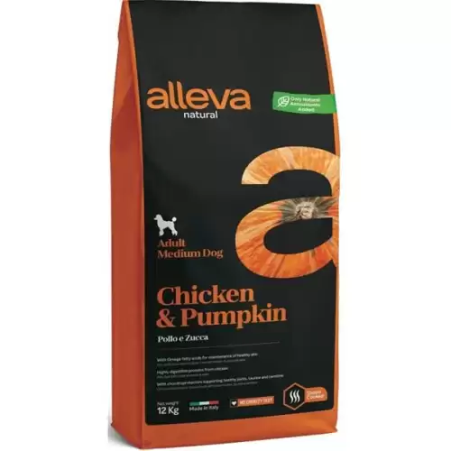  ALLEVA NATURAL Dog Dry Adult Chicken&Pumpkin Medium 12kg