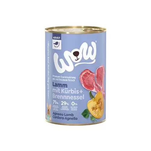 WOW Dog konz. Adult jehněčí s dýní 400g
