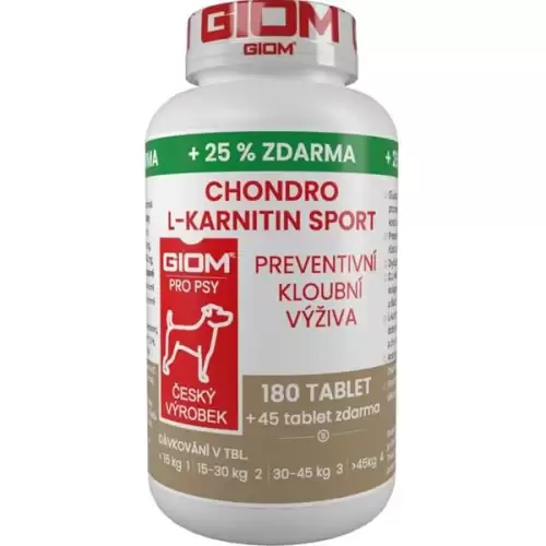  Giom S Chondro L-karnitin SPORT pes 180 tbl + 25 % zdarma