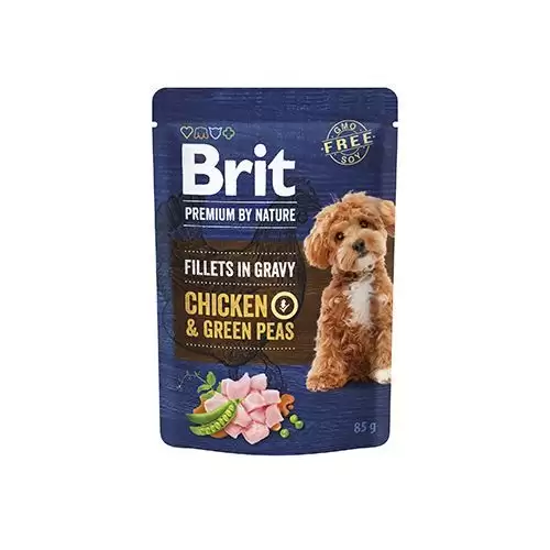 Brit Premium Dog Fillets Gravy Chicken&Green Peas 85g