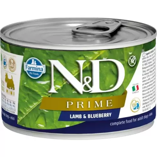  N&D PRIME Dog konz. Lamb & Blueberry Mini 140 g