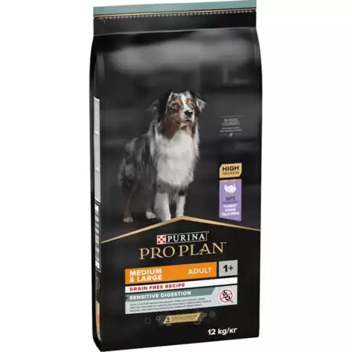 Pro Plan Dog Adult Medium&Large Grain Free Sensitive Digestion krůta 12 kg